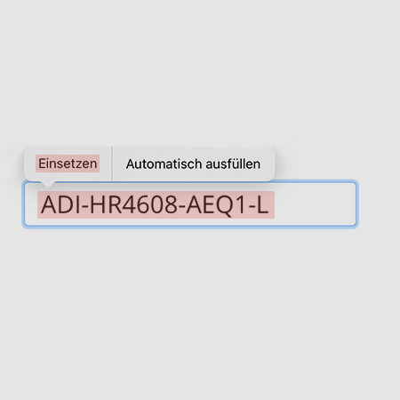 Artikelnummer einfügen