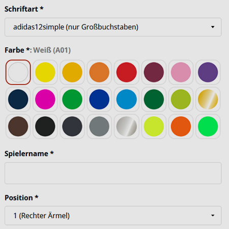 Schriftfarbe und Schriftart