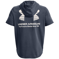 UNDER ARMOUR Rival kurzarm Terry Hoodie Herren 044 - downpour gray/onyx white L