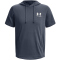 UNDER ARMOUR Rival kurzarm Terry Hoodie Herren 044 - downpour gray/onyx white L