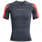 UNDER ARMOUR HeatGear kurzarm Trainingsshirt Herren 044 - downpour gray/after burn S