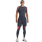 UNDER ARMOUR HeatGear kurzarm Trainingsshirt Herren 044 - downpour gray/after burn S