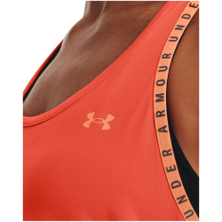 UNDER ARMOUR Knockout Tanktop Damen 877 - after burn/downpour gray/orange tropic M