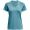 UNDER ARMOUR Tech Twist kurzarm Trainingsshirt Damen 433 - glacier blue/white/metallic silver S