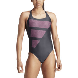 adidas Big Bars Graphic Badeanzug Damen AAGG - carbon/pnkfus 38