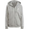adidas Essentials 3-Streifen French Terry Kapuzenjacke Damen 83F7 - mgreyh XS