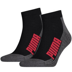 2er Pack PUMA Cushioned Quarters Socken black/white/red...