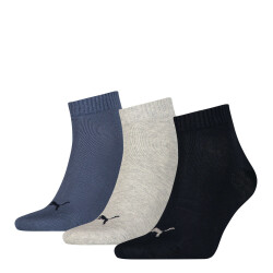 3er Pack PUMA Quarter Plain Socken navy/grey/nightshadow...