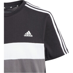 adidas Tiberio 3-Streifen Colorblock T-Shirt Kinder 095A - black/grefiv/white 128