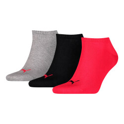 3er Pack PUMA Plain Sneakersocken black/red 47-49
