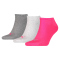 3er Pack PUMA Plain Sneakersocken middle grey melange / pink 39-42