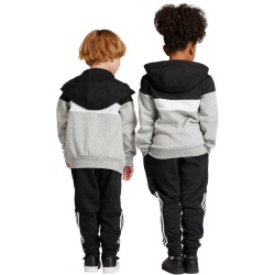 adidas Tiberio 3-Streifen Colorblock Trainingsanzug Kinder 095A - black/white/mgreyh 116