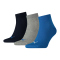 3er Pack PUMA Quarter Plain Socken blue/grey melange 35-38