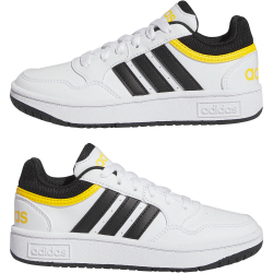 adidas Hoops 3.0 Sneaker Kinder 01F7 - ftwwht/cblack/bogold 35.5