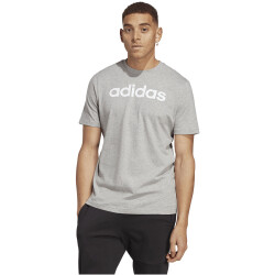 adidas Essentials Single Jersey Linear Embroidered Logo T-Shirt Herren 83F7 - mgreyh M