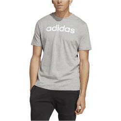 adidas Essentials Single Jersey Linear Embroidered Logo T-Shirt Herren 83F7 - mgreyh M