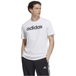 adidas Essentials Single Jersey Linear Embroidered Logo T-Shirt Herren 001A - white/black M