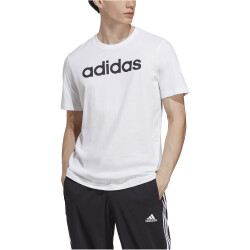adidas Essentials Single Jersey Linear Embroidered Logo T-Shirt Herren 001A - white/black M