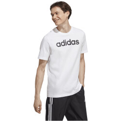 adidas Essentials Single Jersey Linear Embroidered Logo T-Shirt Herren 001A - white/black M