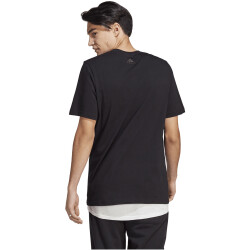 adidas Essentials Single Jersey Linear Embroidered Logo T-Shirt Herren 095A - black XXL