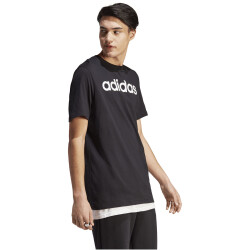 adidas Essentials Single Jersey Linear Embroidered Logo T-Shirt Herren 095A - black XXL