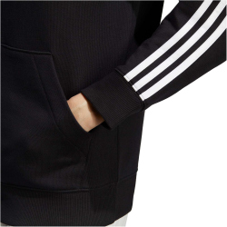 adidas Essentials 3-Streifen French Terry Kapuzenjacke Damen 095A - black/white XXS