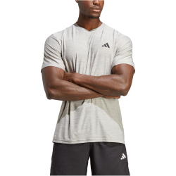 adidas Train Essentials Stretch Trainingsshirt Herren IC7416 - mgh solid grey/white/black L