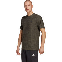 adidas Train Essentials Stretch Trainingsshirt Herren IC7415 - olive strata/black/black L