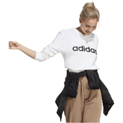adidas Essentials Linear French Terry Sweatshirt Damen 001A - white/black S