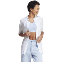adidas Essentials Removable Pads Crop-Top Damen AEST - bludaw/white XL
