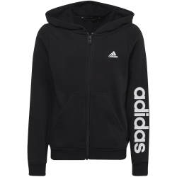adidas Essentials Linear Logo Sweatjacke Kinder 095A - black/white 152