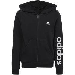 adidas Essentials Linear Logo Sweatjacke Kinder 095A - black/white 152