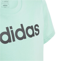 adidas Essentials Linear Logo Cotton Slim Fit T-Shirt Kinder A9MS - easgrn/black 170