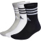 3er Pack adidas 3-Streifen Cushioned Crew Retro-Socken 83F7 - mgreyh/white/black/wh 34-36