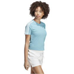 adidas LOUNGEWEAR Essentials Slim T-Shirt Damen AET5 - preblu/white XS