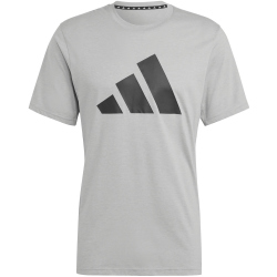 adidas Train Essentials Feelready Logo Training T-Shirt Herren IB8276 - medium grey heather/black XXL