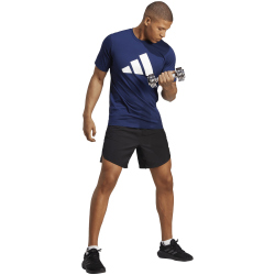 adidas Train Essentials Feelready Logo Training T-Shirt Herren 043A - dkblue/white M