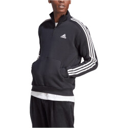 adidas Essentials 3-Streifen 1/4-Zip Sweatshirt Herren 095A - black XS