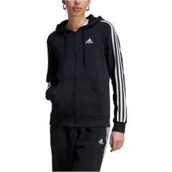 adidas Essentials 3-Streifen Kapuzenjacke Damen 095A - black/white XS/S