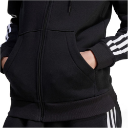 adidas Essentials 3-Streifen Kapuzenjacke Damen 095A - black/white XS/S