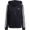 adidas Essentials 3-Streifen Kapuzenjacke Damen 095A - black/white XS/S
