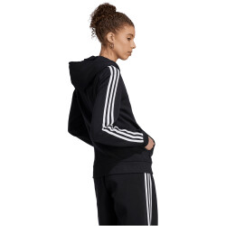 adidas Essentials 3-Streifen Kapuzenjacke Damen 095A - black/white S