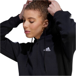 adidas Essentials 3-Streifen Kapuzenjacke Damen 095A - black/white S