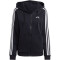 adidas Essentials 3-Streifen Kapuzenjacke Damen 095A - black/white L