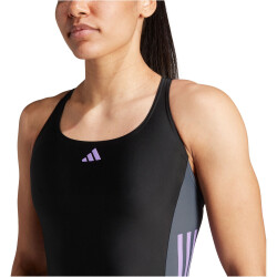 adidas 3-Streifen Colorblock Badeanzug Damen 095A - black/carbon 40
