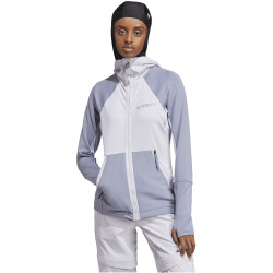 adidas TERREX Tech Flooce Hooded Hiking Fleecejacke Damen AESU - sildaw/silvio S