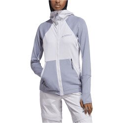 adidas TERREX Tech Flooce Hooded Hiking Fleecejacke Damen AESU - sildaw/silvio S