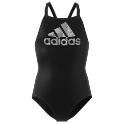 adidas Big Logo Badeanzug Kinder 095A - black/white 128