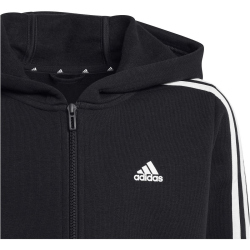 adidas Essentials Fleece Sweatjacke Kinder 095A - black/white 152