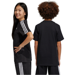adidas Essentials 3-Streifen T-Shirt Kinder 095A - black/white 164